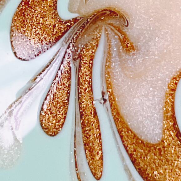 VTG 1980s Enamel Oversized Mint Green Abstract Earrings Scandinavian Influence? - Picture 8 of 12